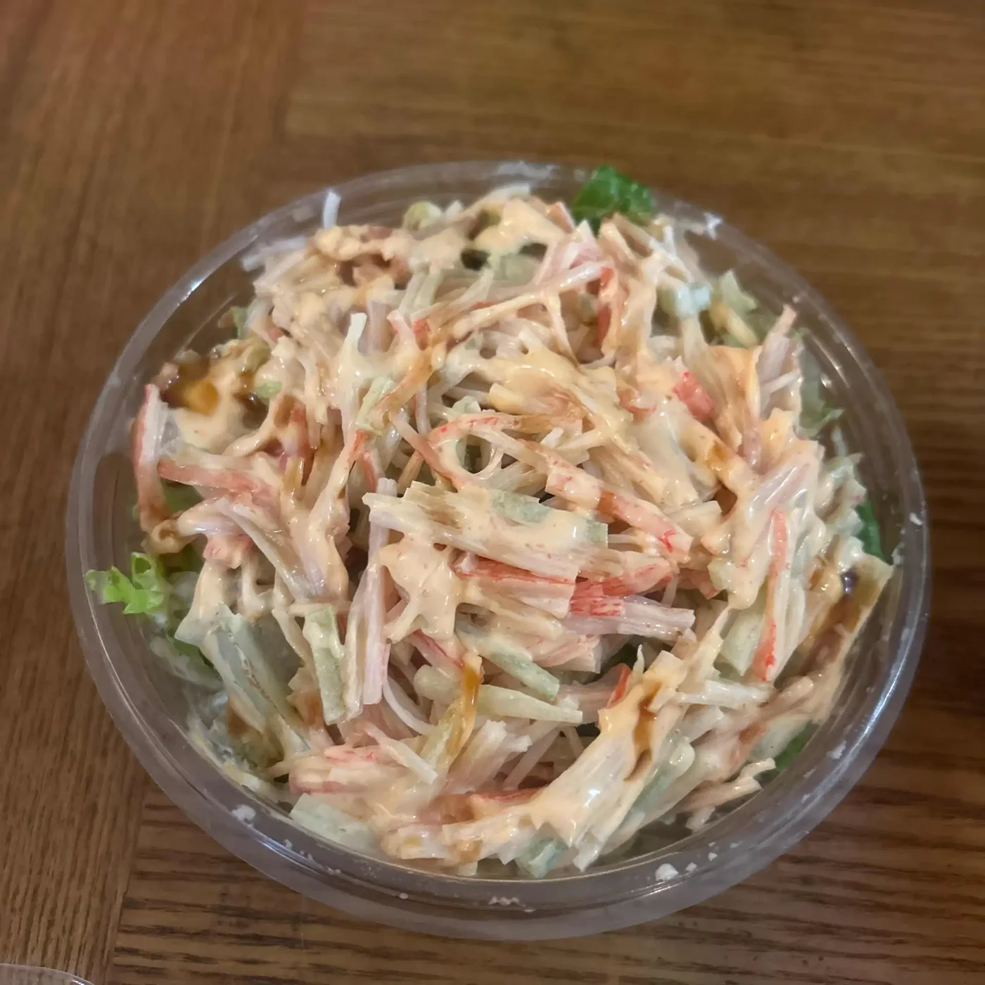 Kani Salad — crab stick salad with crunchy topping